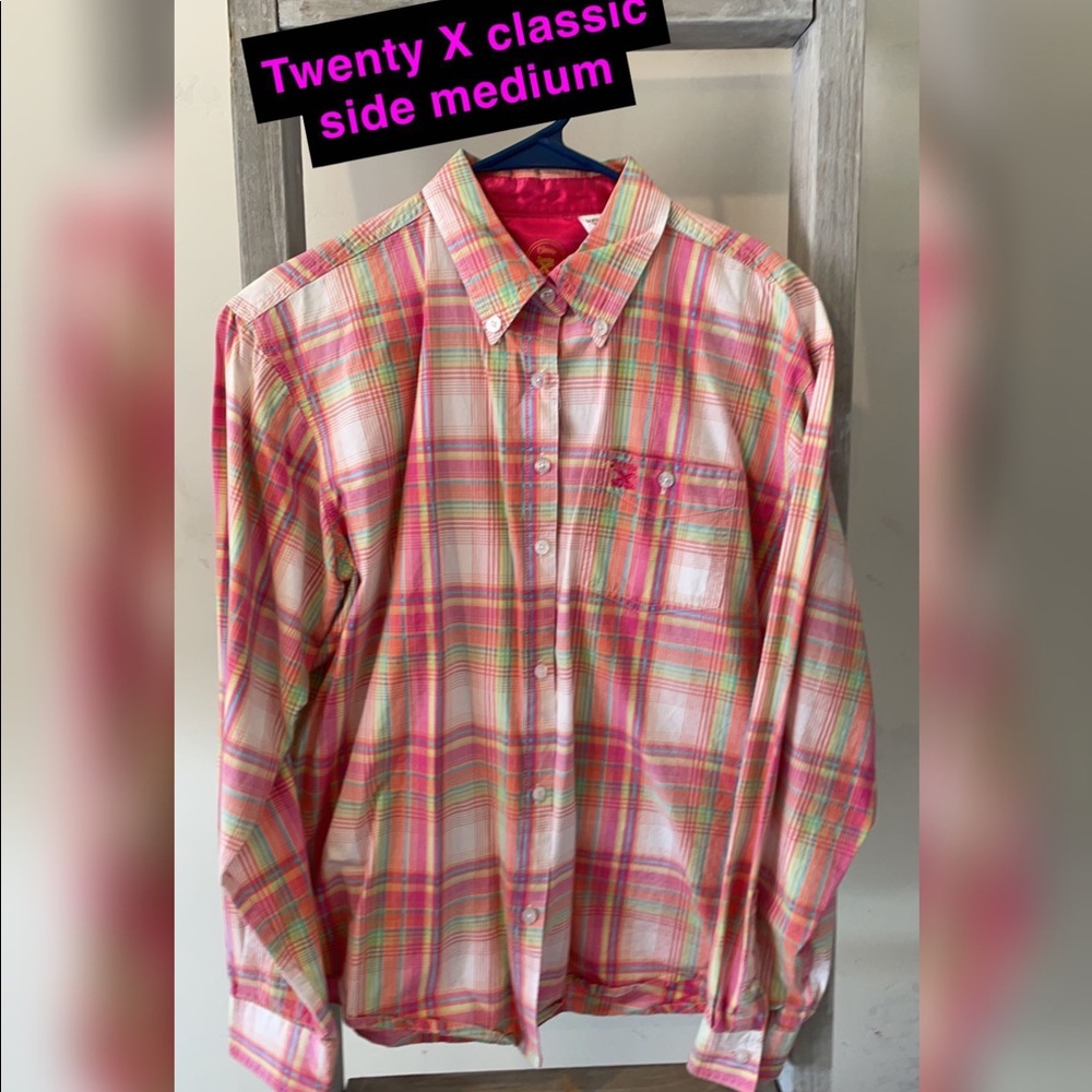 Western rodeo shirt women’s pink button up